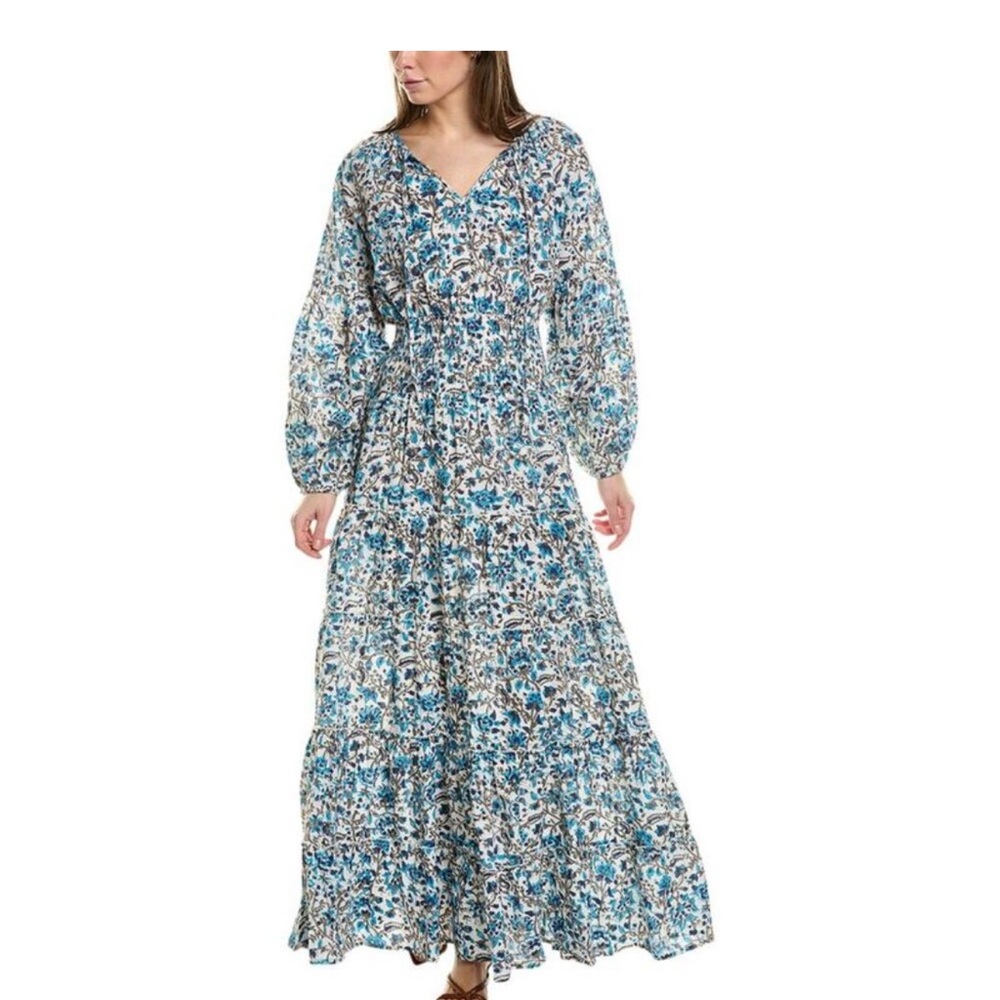 Sole Society Blue Floral Long Sleeve Dress